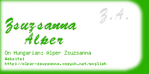 zsuzsanna alper business card